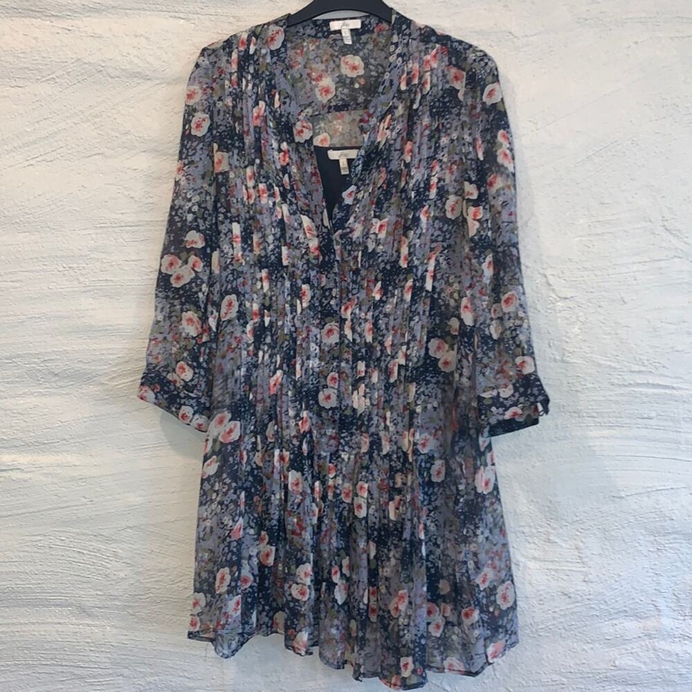 100% Silk Joie Floral Print Dress - Picture 1 of 11